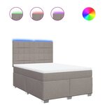 vidaXL Sommier à lattes de lit avec matelas Taupe 160x200 cm Tissu