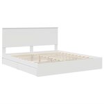 vidaXL Lit de Rangement Blanc 200 x 200 cm Bois d'ingénierie
