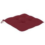 vidaXL Chaises de jardin avec coussins rouge bordeaux lot de 4 Teck
