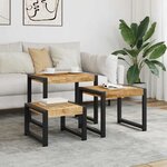 vidaXL Tables gigognes 3 Pièces Bois solide de manguier