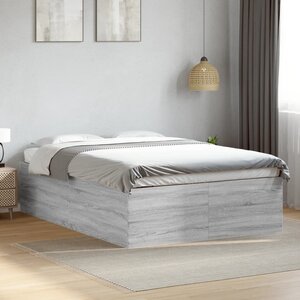 vidaXL Cadre de lit sans matelas sonoma gris 140x200 cm