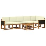 vidaXL Ensemble de canapés d'extérieur 7 pc Naturel et Crème Polyester