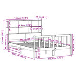 vidaXL Lit bibliothèque sans matelas blanc 140x200 cm bois pin massif