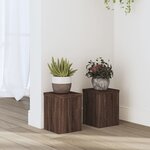 vidaXL Supports pour plantes 2 Pièces chêne marron bois d'ingénierie