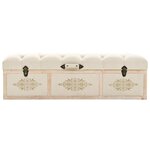 Banc banquette de rangement 110 cm crème bois de sapin massif et tissu 02_0010762