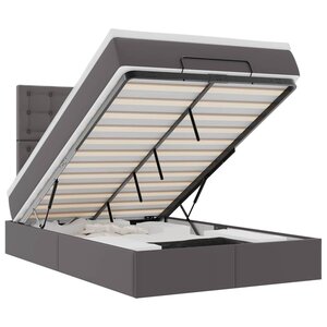 VidaXL Cadre de lit ottoman avec matelas gris 120x200 cm similicuir