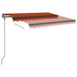 vidaXL Auvent manuel rétractable avec poteaux 3 5x2 5 m Orange/marron