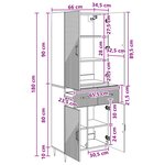 vidaXL Ensemble de Meubles 2 Pièces Chêne fumé 66 x 34 5 x 89 5 cm
