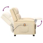 vidaXL Fauteuil de massage Crème Tissu