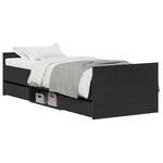 Lit vidaXL sans matelas Noir Chêne 75x190 cm Bois d'ingénierie