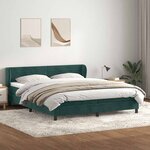 vidaXL Sommier à lattes de lit et matelas vert foncé 180x210cm velours
