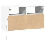 vidaXL Meuble TV mural avec lumières LED blanc 80x31x45 cm