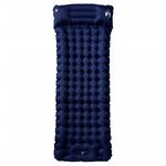 vidaXL Matelas de camping autogonflant oreiller 1 personne bleu marine