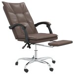vidaXL Fauteuil inclinable de bureau Marron Similicuir