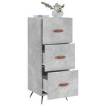 vidaXL Buffet Gris béton 34 5x34x90 cm Bois d'ingénierie