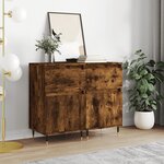 vidaXL Buffets 2 Pièces chêne fumé 40x35x70 cm bois d'ingénierie