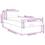 vidaXL Lit ottoman avec matelas et LED noir 80x200cm velours