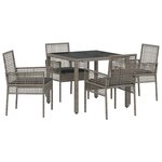 vidaXL Ensemble de salle à manger pour jardin 5 Pièces Gris Poly rotin