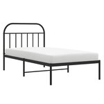 vidaXL Cadre de lit métal sans matelas avec tête de lit noir 100x200cm