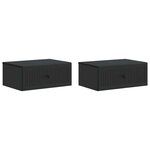 vidaXL Cabinet de chevet 2 pièces Noir 49 x 34 5 x 20 cm