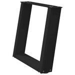 vidaXL Pieds de table basse en U  2 pièces  noir  50 x (42-43) cm  acier
