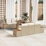 vidaXL Ensemble de salle à manger pour jardin 7 Pièces Beige  Crème