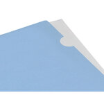 Pochette coin liderpapel polypropylene 180 microns a4  210x297mm capacite 20f        coloris bleu ciel opaque