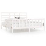 vidaXL Cadre de lit Blanc Bois massif 180x200 cm Super King