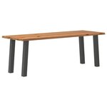 vidaXL Table à manger et bord naturel bois massif chêne rectangulaire