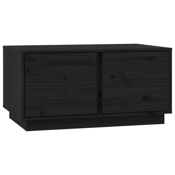vidaXL Table basse Noir 80x50x40 cm Bois massif de pin