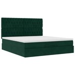 vidaXL Cadre de lit ottoman avec matelas vert foncé 160x200 cm velours
