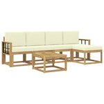 vidaXL Ensemble de canapés d'extérieur 6 pc Blanc et crème