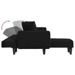 vidaXL Canapé-lit en forme de L noir 275x140x70 cm tissu