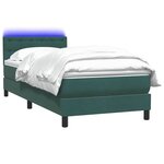 vidaXL Sommier à lattes de lit et matelas et LED vert foncé 100x210cm velours