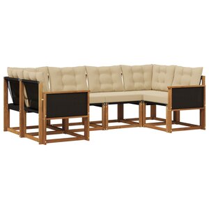vidaXL Ensemble de canapés d'extérieur 6 Pièces Naturel et Beige