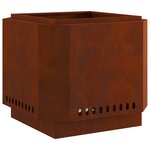 vidaXL Bol de feu sans fumée Rouillé 58 x 58 x 51 cm Acier patiné