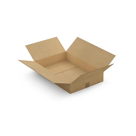 Caisse carton plate brune simple cannelure raja 60x40x10 cm (lot de 20)