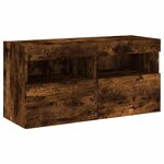 vidaXL Ensemble de meubles TV muraux 7 Pièces et lumières LED chêne fumé