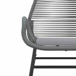 vidaXL Ensemble à manger jardin coussins 7 Pièces gris poly rotin verre