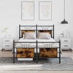 vidaXL Cadre de lit sans matelas chêne fumé 120x200 cm bois ingénierie