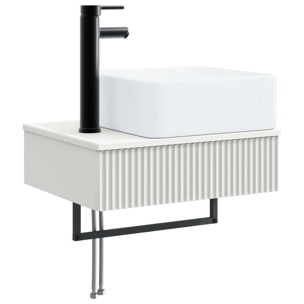 vidaXL Basin de lavage mural Blanc 53 x 35 x 39 cm Bois d'ingénierie
