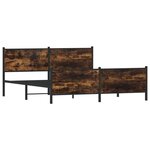 vidaXL Cadre de lit en métal sans matelas chêne fumé 183x213 cm