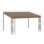 vidaXL Belvédère mural 4x3 m Taupe Tissu