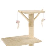 vidaXL Arbre à chat avec griffoirs en sisal 138 cm Beige