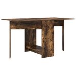 vidaXL Table à dîner 138 x 70 x 73 5 cm Bois d'ingénierie Chêne fumé