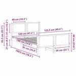 vidaXL Cadre de lit avec tête de lit Gris foncé 120 x 190 cm tissu