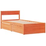 vidaXL Cadre de lit sans matelas cire marron 100x200cm bois pin massif