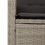 vidaXL Ensemble à manger de jardin 3Pièces coussins gris clair poly rotin