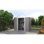 Abri de jardin en acier 2,71 m² - Kit d'ancrage inclus - Taupe