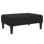 vidaXL Canapé-lit à 2 places avec repose-pied noir tissu